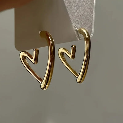 Elegant Heart-Shaped Stainless Steel Earrings