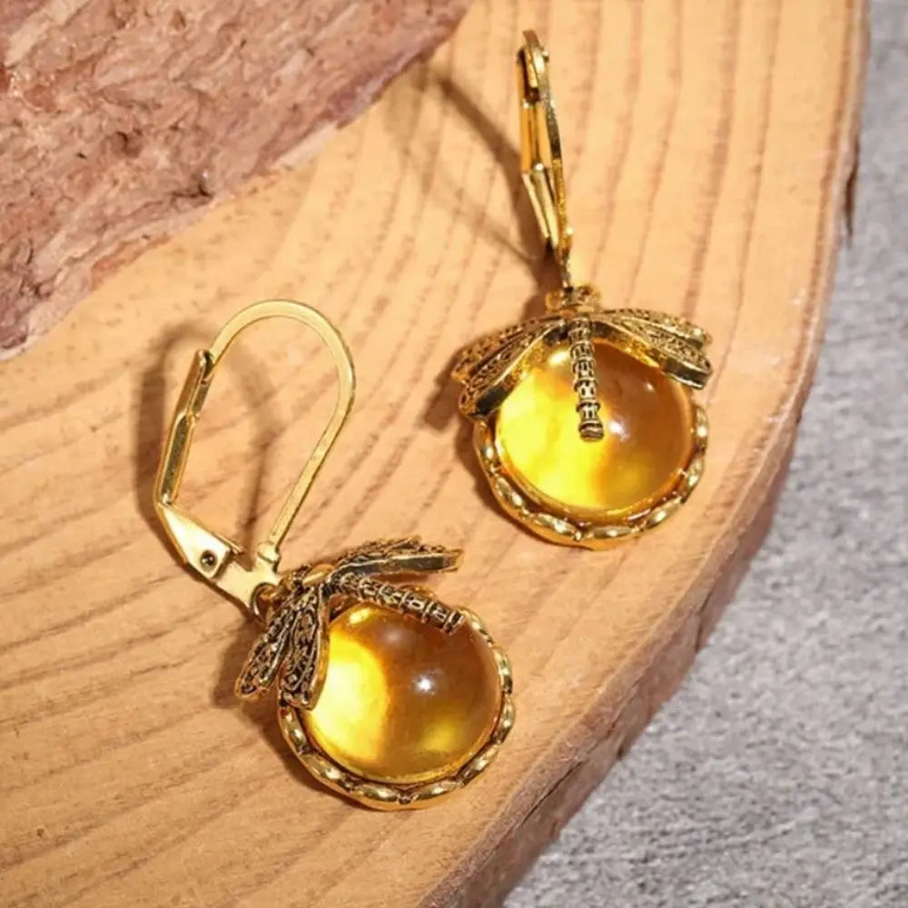 Stevie | Moonstone Dragonfly Drop Earrings