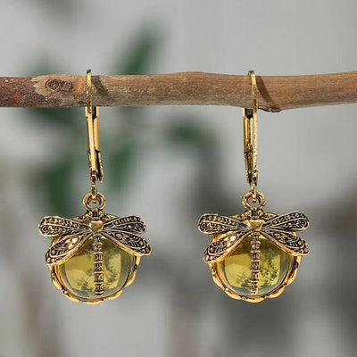 Stevie | Moonstone Dragonfly Drop Earrings
