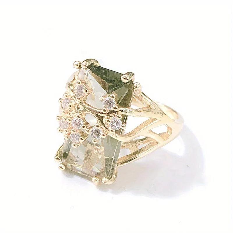 Scottie | Silver Square Zircon Statement Ring