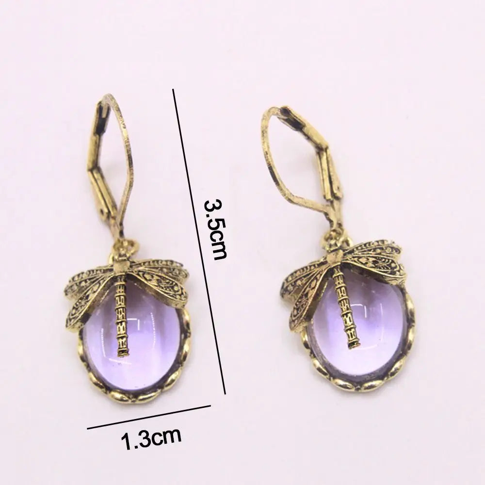 Stevie | Moonstone Dragonfly Drop Earrings