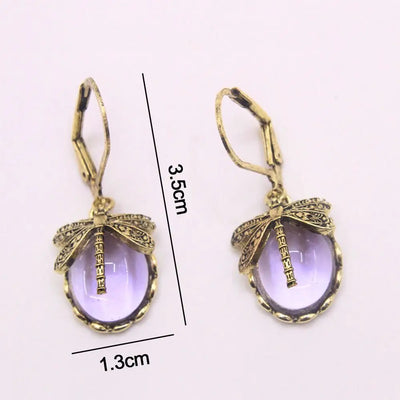 Stevie | Moonstone Dragonfly Drop Earrings