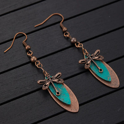 Lila | Bohemian-Inspired Geometric Dragonfly Earrings