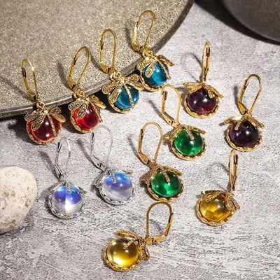 Stevie | Moonstone Dragonfly Drop Earrings