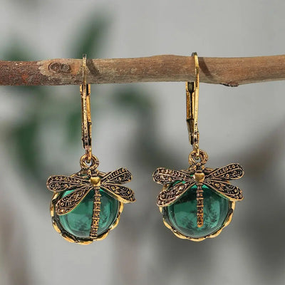 Stevie | Moonstone Dragonfly Drop Earrings