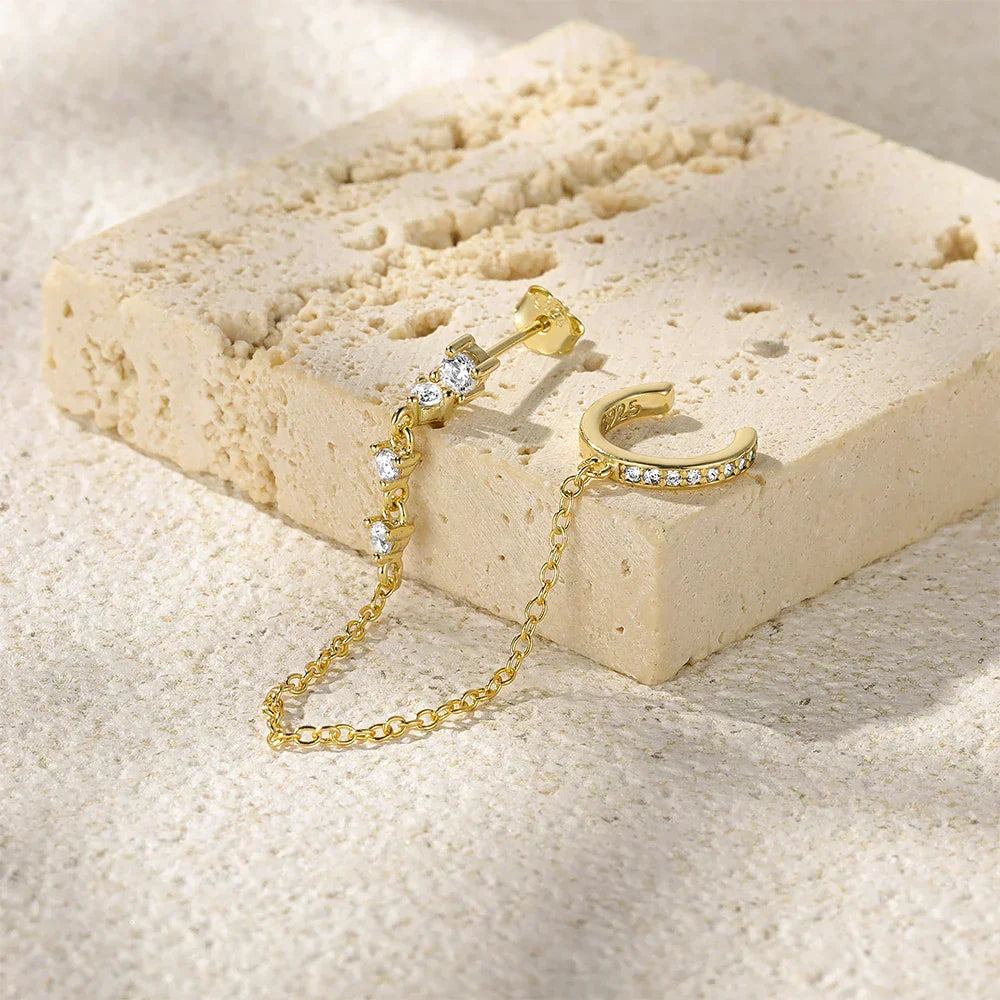 Audra Chain Earrings in 18k Gold