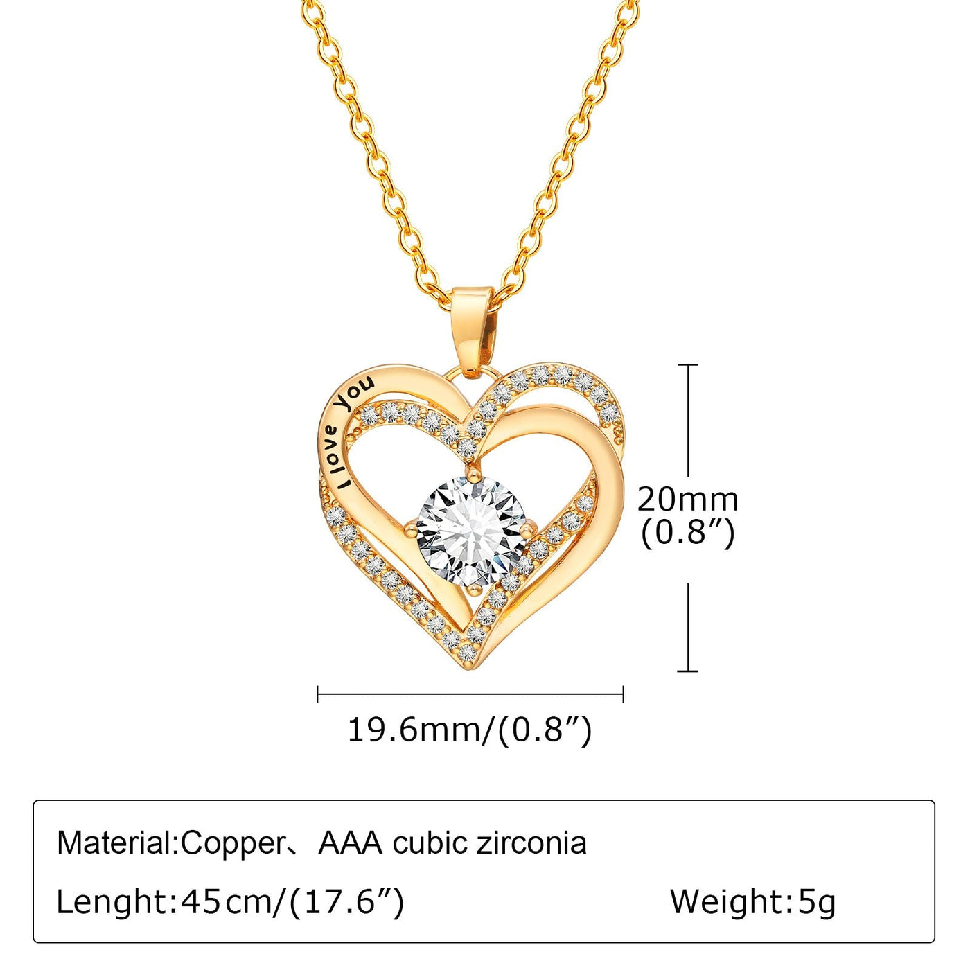 Heart-Shaped Birthstone Pendant Necklace