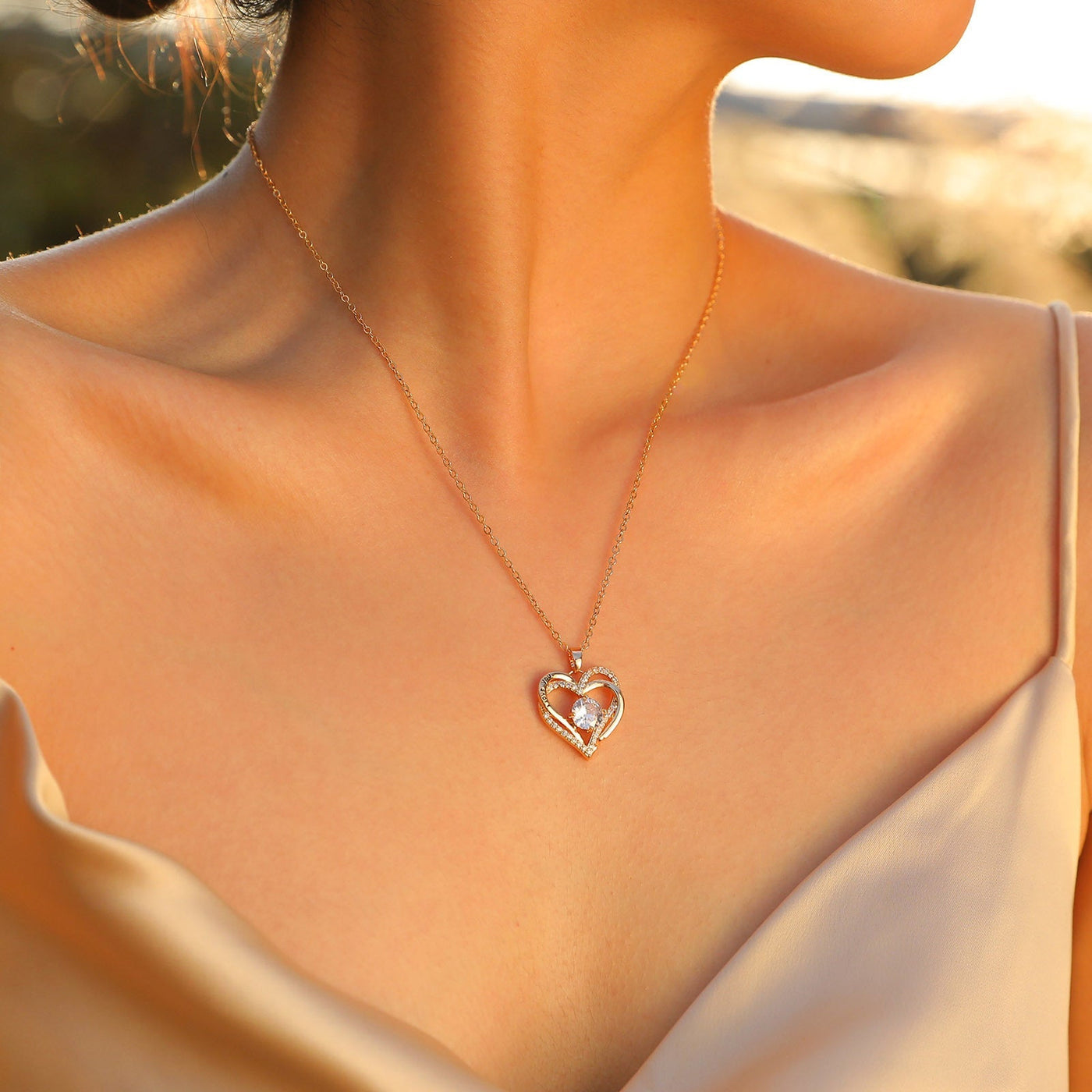 Heart-Shaped Birthstone Pendant Necklace