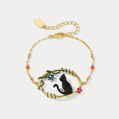 Midnight Feline Charm Bracelet