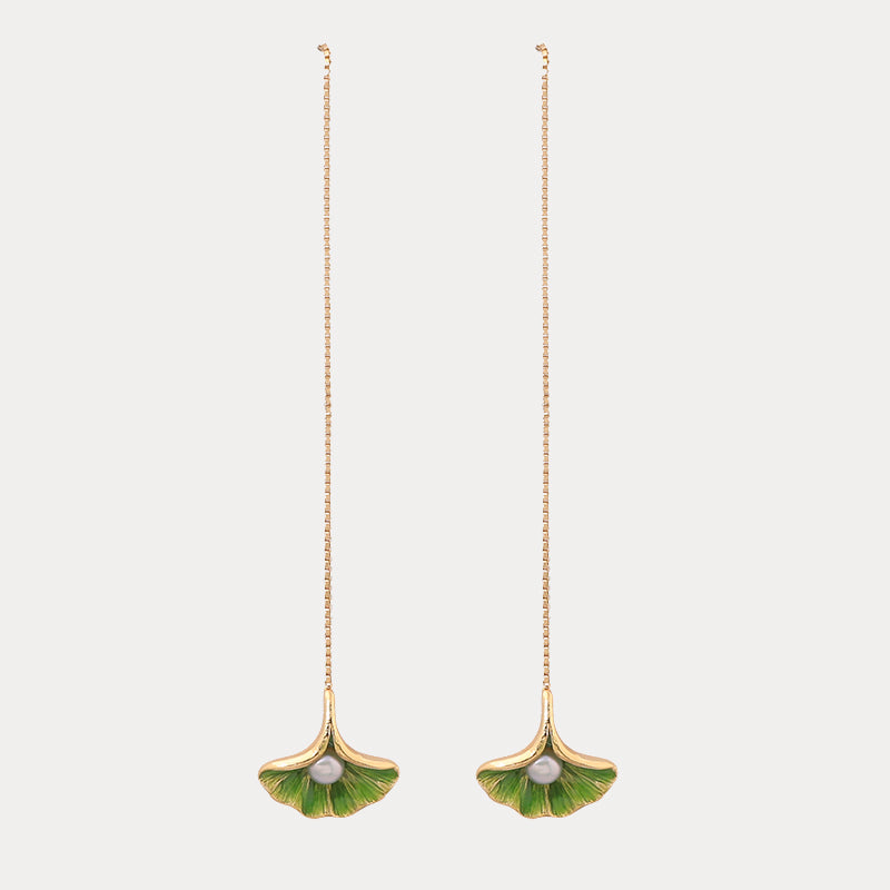 Ginkgo Leaf-Inspired Earrings