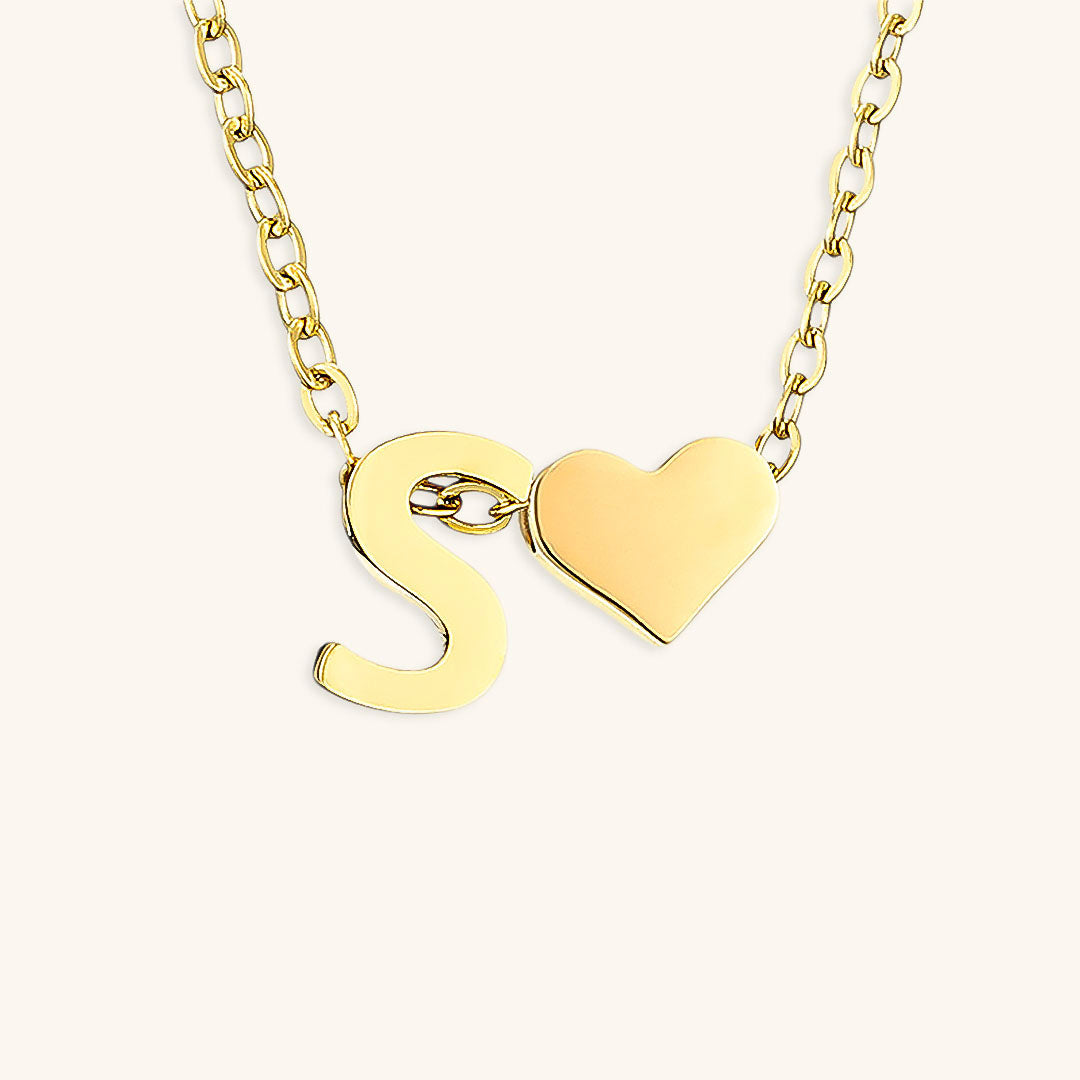 18k Gold Initial Necklace - Ria