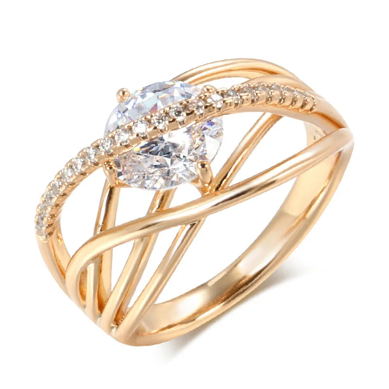 Haven | Geometric Zircon Ring in 18K Gold