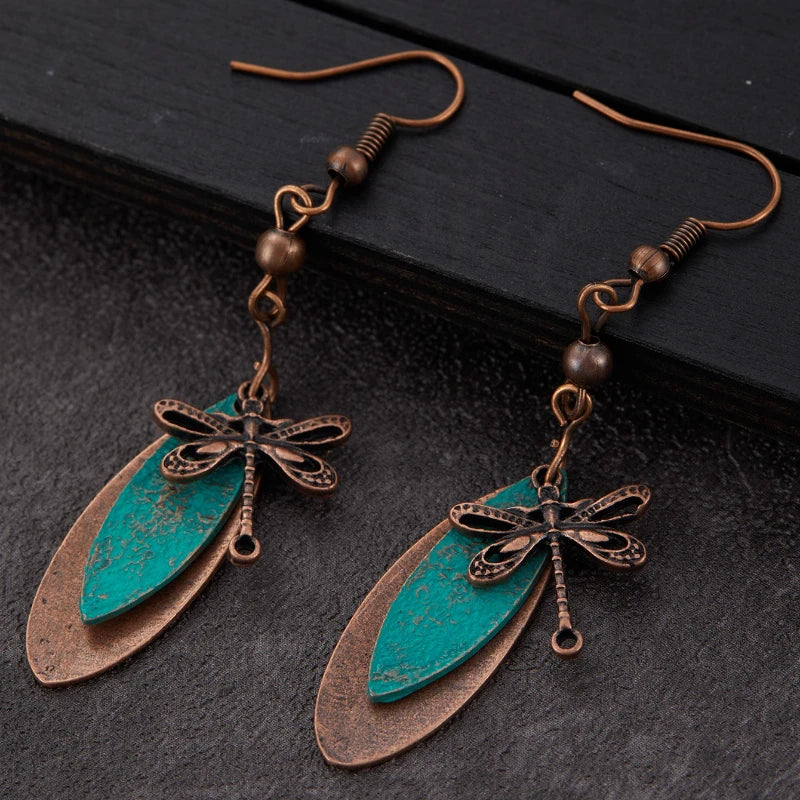 Lila | Bohemian-Inspired Geometric Dragonfly Earrings