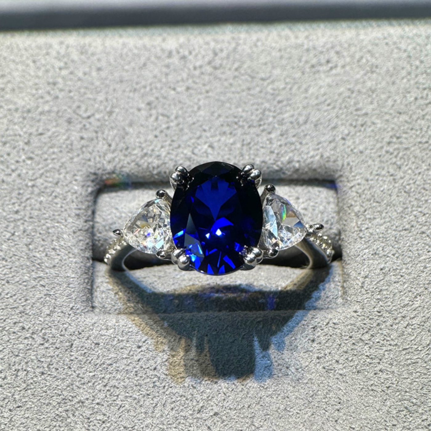 Elegant Blue Sapphire Statement Ring