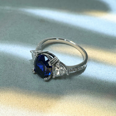 Elegant Blue Sapphire Statement Ring