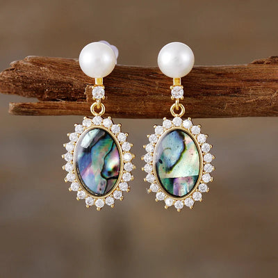 Sophia | Dangle Earrings with Freshwater Pearl and Shell Accents