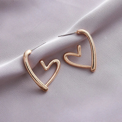 Elegant Heart-Shaped Stainless Steel Earrings