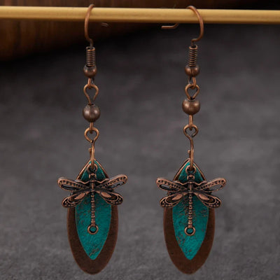 Lila | Bohemian-Inspired Geometric Dragonfly Earrings