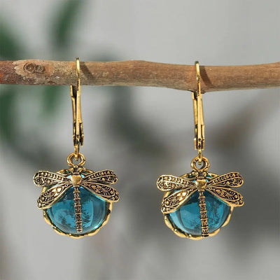 Stevie | Moonstone Dragonfly Drop Earrings