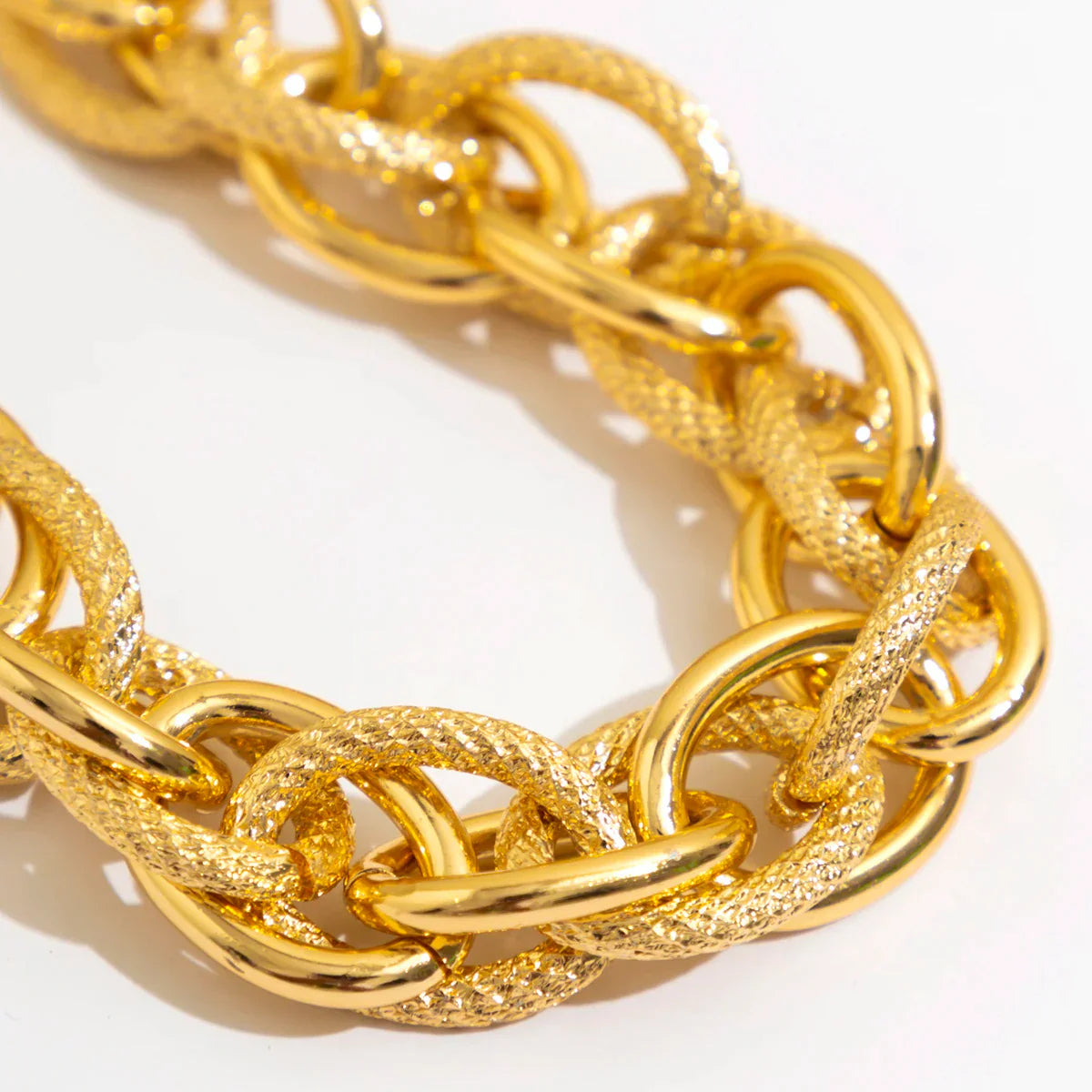 Bold Woven Double Chain Bracelet and Necklace Set