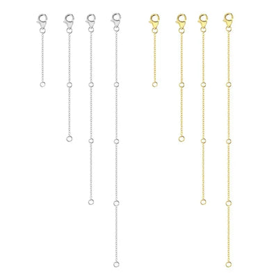 4-Piece Necklace Extender Set (Adjustable Length: 2-8 inches / 5-20 cm)