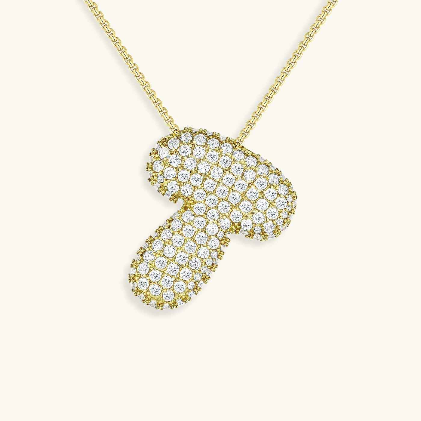 18k Gold Bubble Name Necklace with Diamond Accent