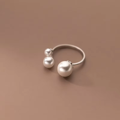 Versatile Triple Freshwater Pearl Adjustable Ring