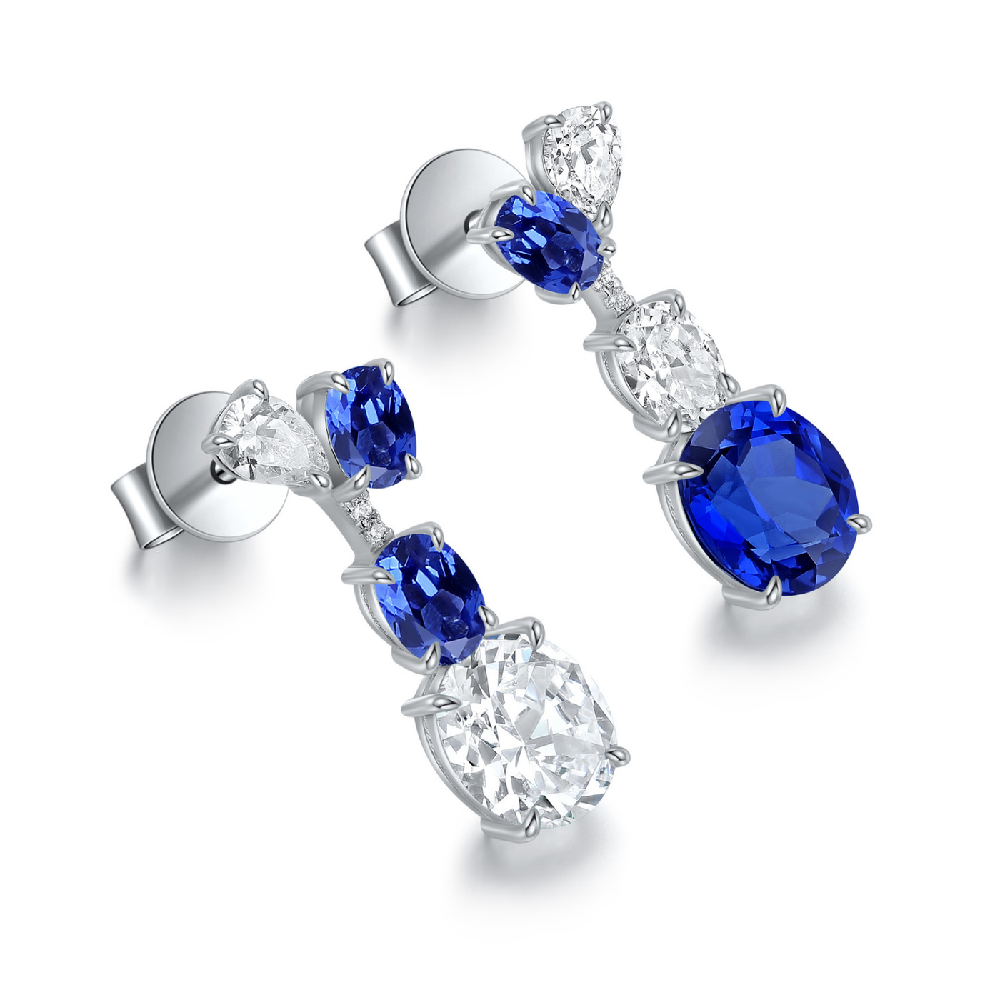 Elegant Blue Sapphire Dangle Earrings