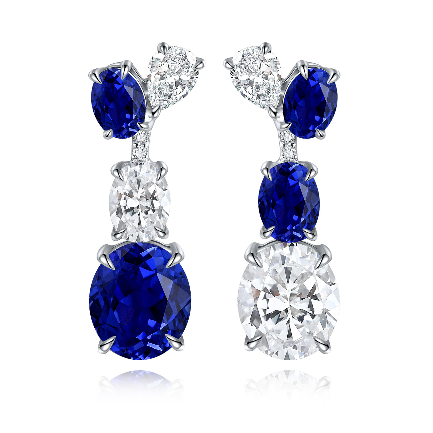 Elegant Blue Sapphire Dangle Earrings