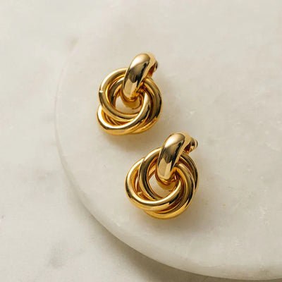 Intertwined Statement Earrings in 14k Gold