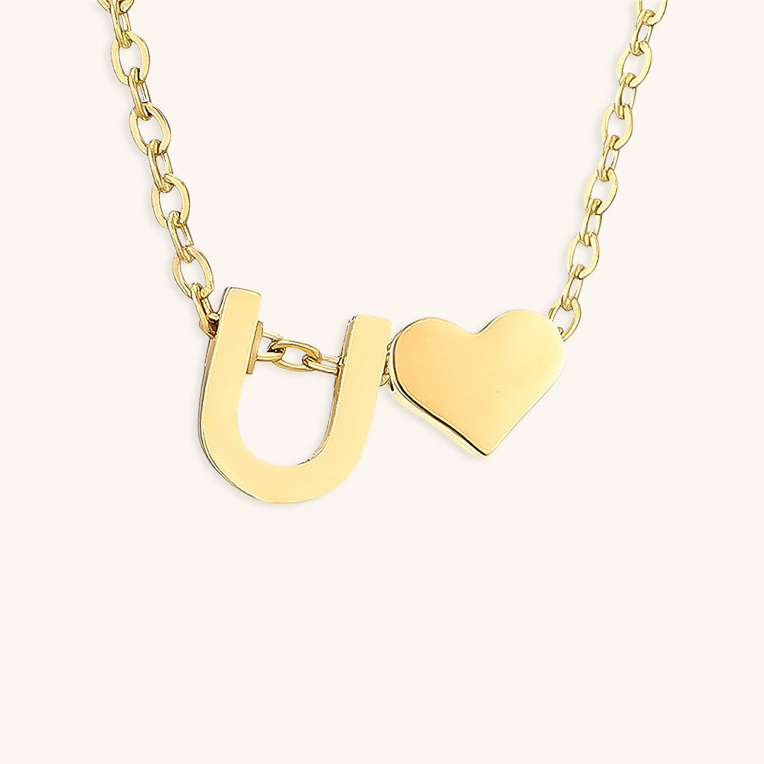 18k Gold Initial Necklace - Ria