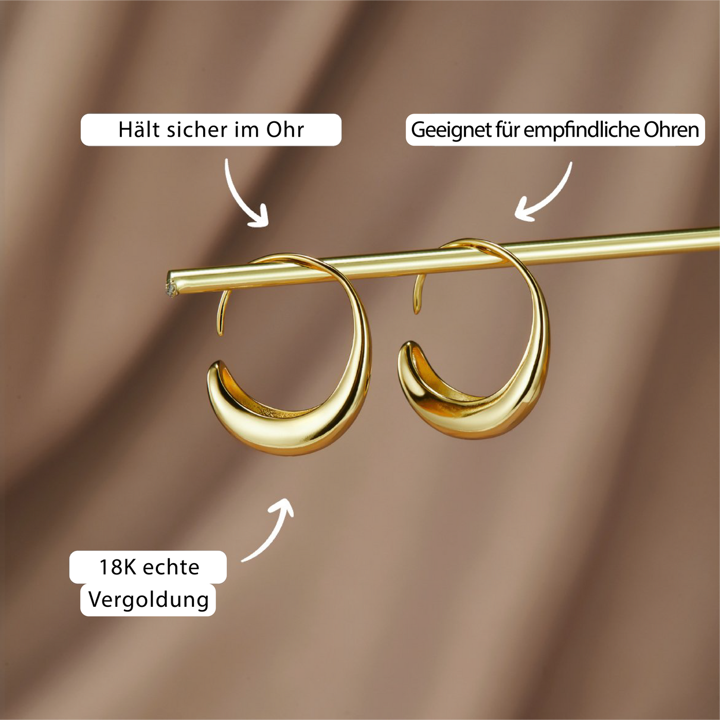 18k Gold Hanging Earrings