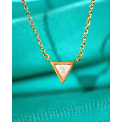 Triangle Medallion Moonstone Necklace
