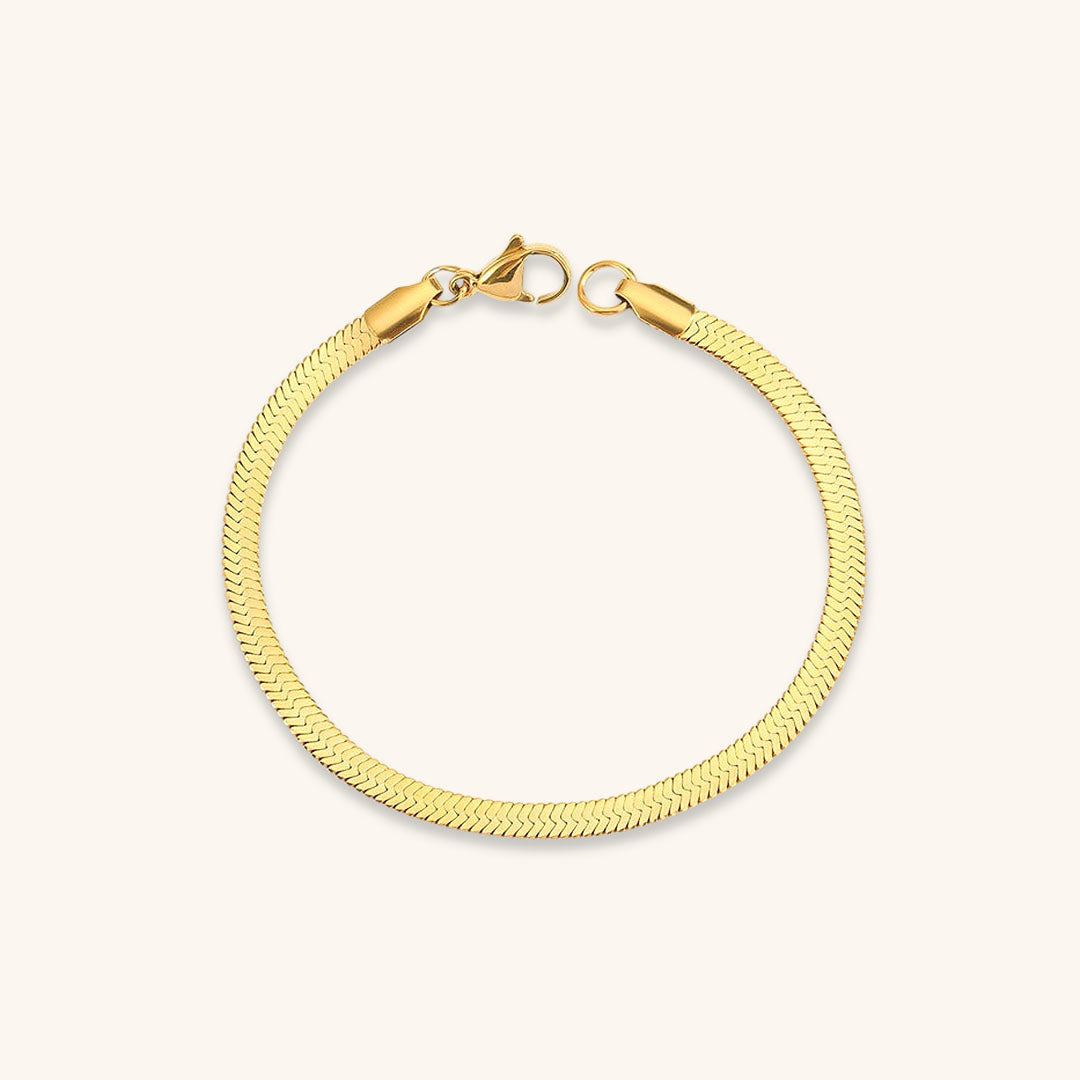 18k Gold Herringbone Pattern Vida Bracelet