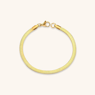 18k Gold Herringbone Pattern Vida Bracelet
