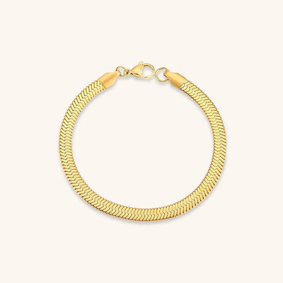 18k Gold Herringbone Pattern Vida Bracelet