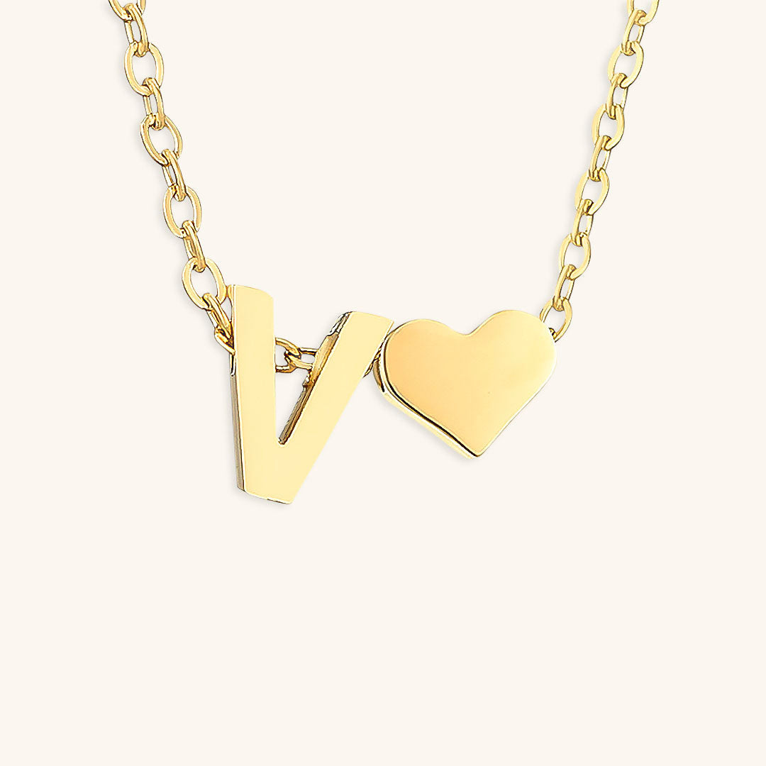 18k Gold Initial Necklace - Ria