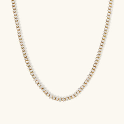 18k Gold Wisteria Tennis Necklace adorned with Diamonds