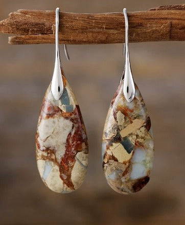 Stylish Oval Gemstone Earrings