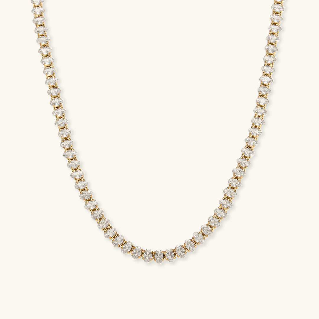 18k Gold Wisteria Tennis Necklace adorned with Diamonds