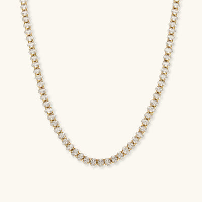 18k Gold Wisteria Tennis Necklace adorned with Diamonds
