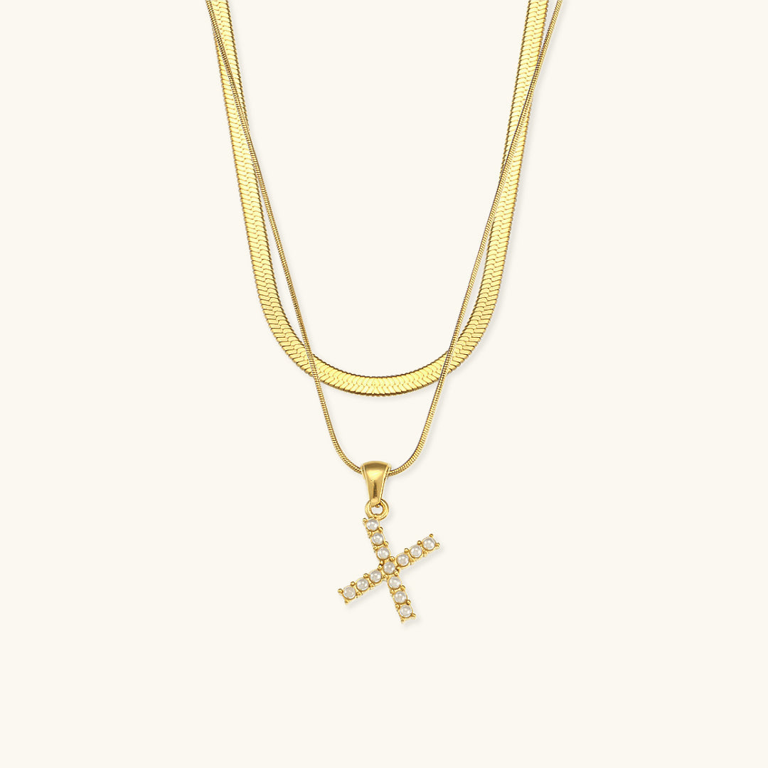 Fiona 18k Gold Layered Initial Necklace