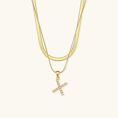 Fiona 18k Gold Layered Initial Necklace