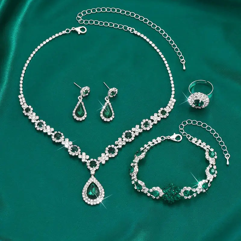 Adriana Lysandre White Gold Jewelry Set