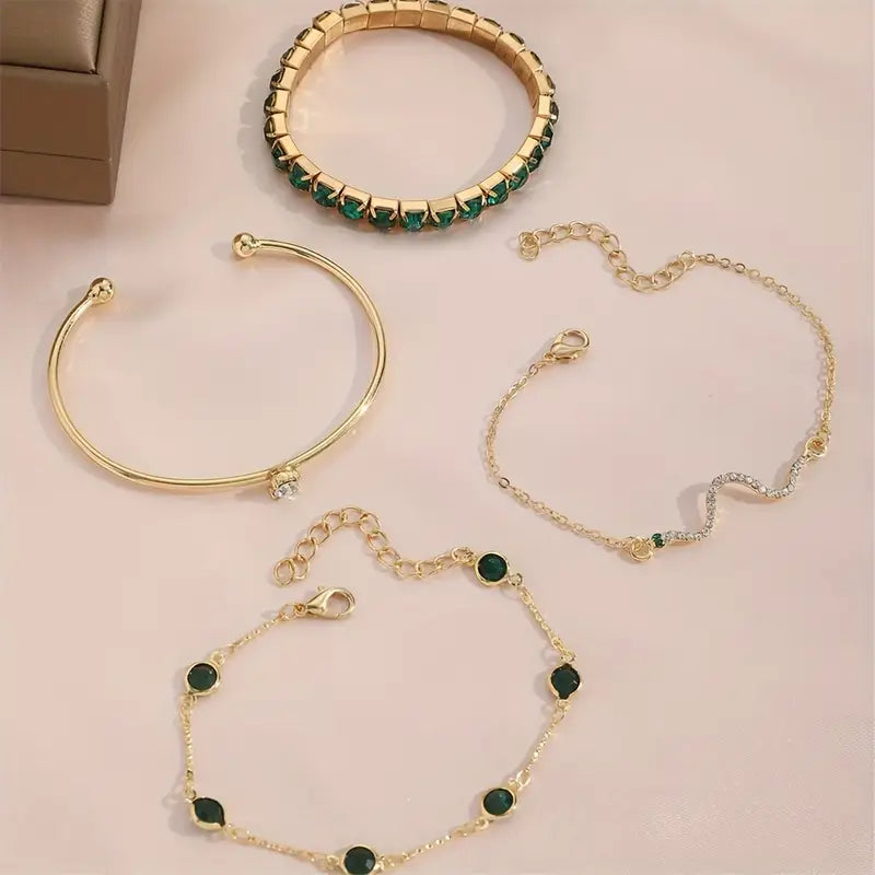 Emerald-Inspired Gemstone Bracelet Collection
