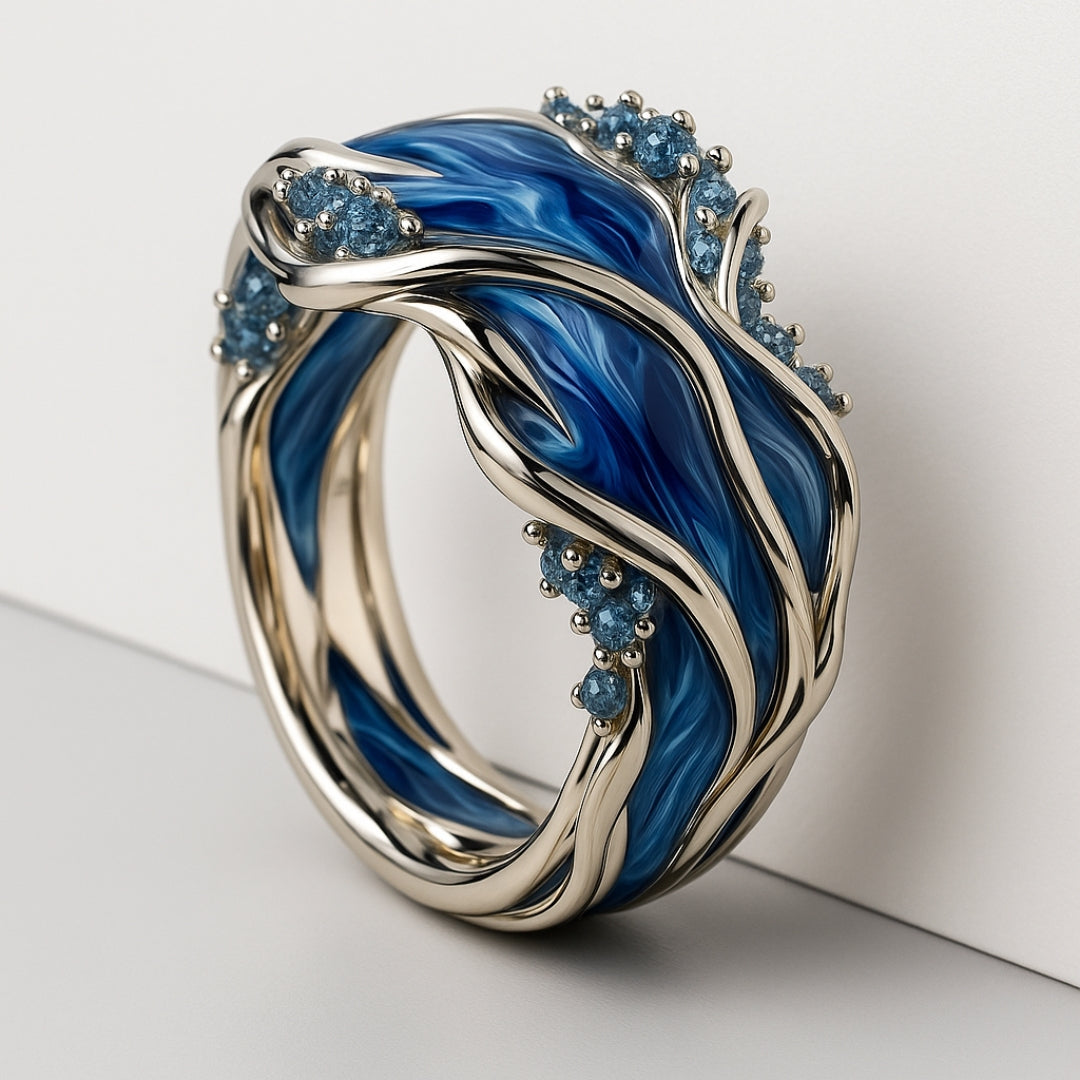 Xiomara | Retro Golden Ocean Wave Ring