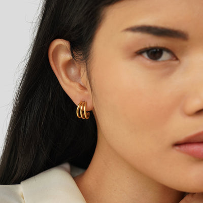 Anaya Triple Glow Hoop Earrings