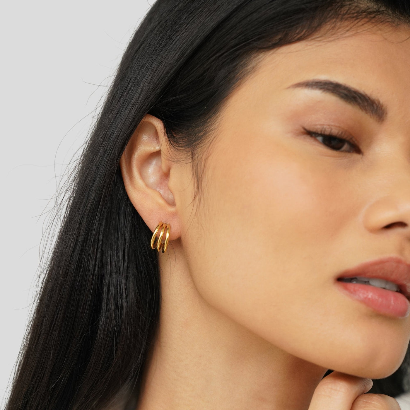 Anaya Triple Glow Hoop Earrings