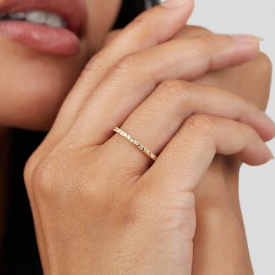 Heidi | Gold & Crystal Arquette Band Ring