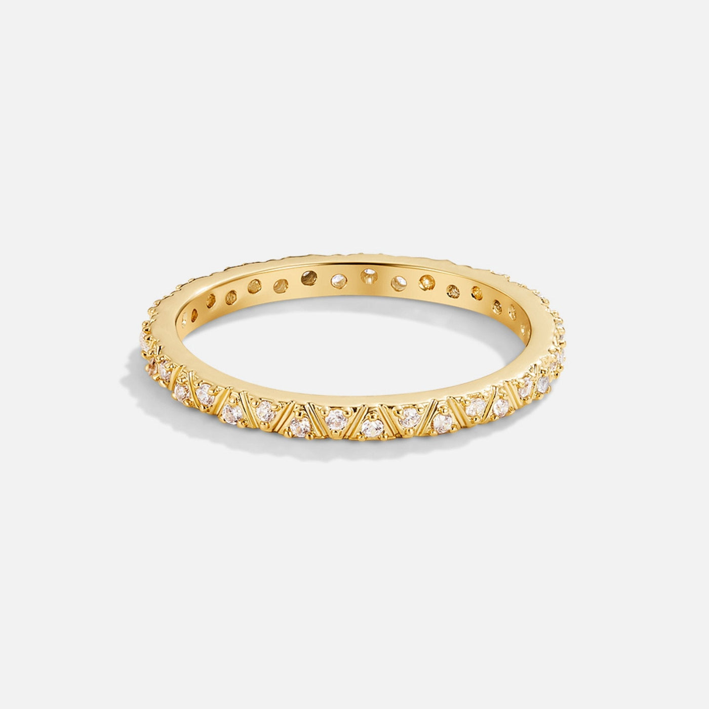 Heidi | Gold & Crystal Arquette Band Ring
